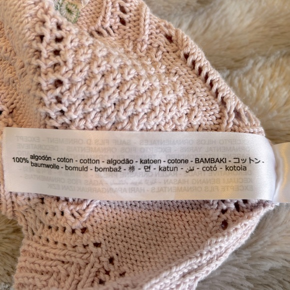 Zara Pink Crochet Crop Top with Floral Embroidery Size Medium - Picture 10 of 10